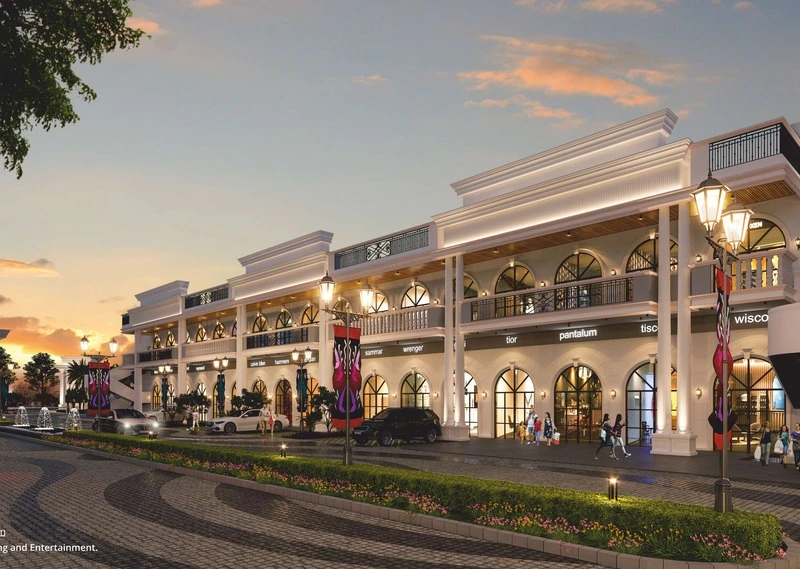 Sky Om City High Street Retail Shopping Boulevard