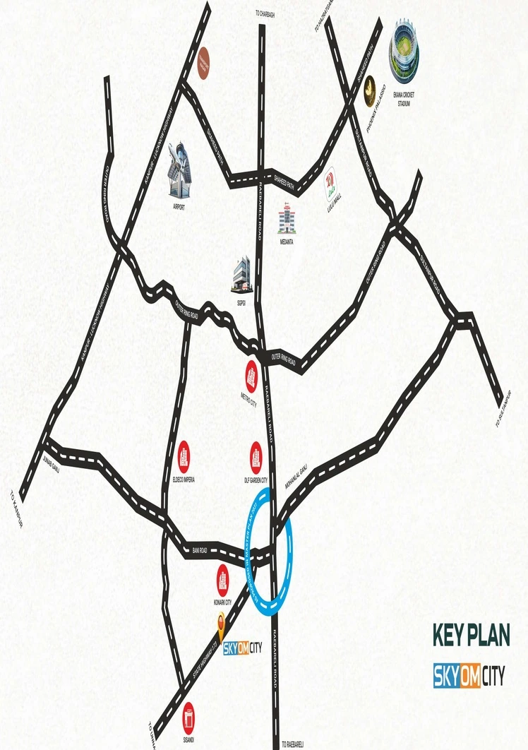 Sky Om City Strategic Location Map Mohanlalganj Lucknow