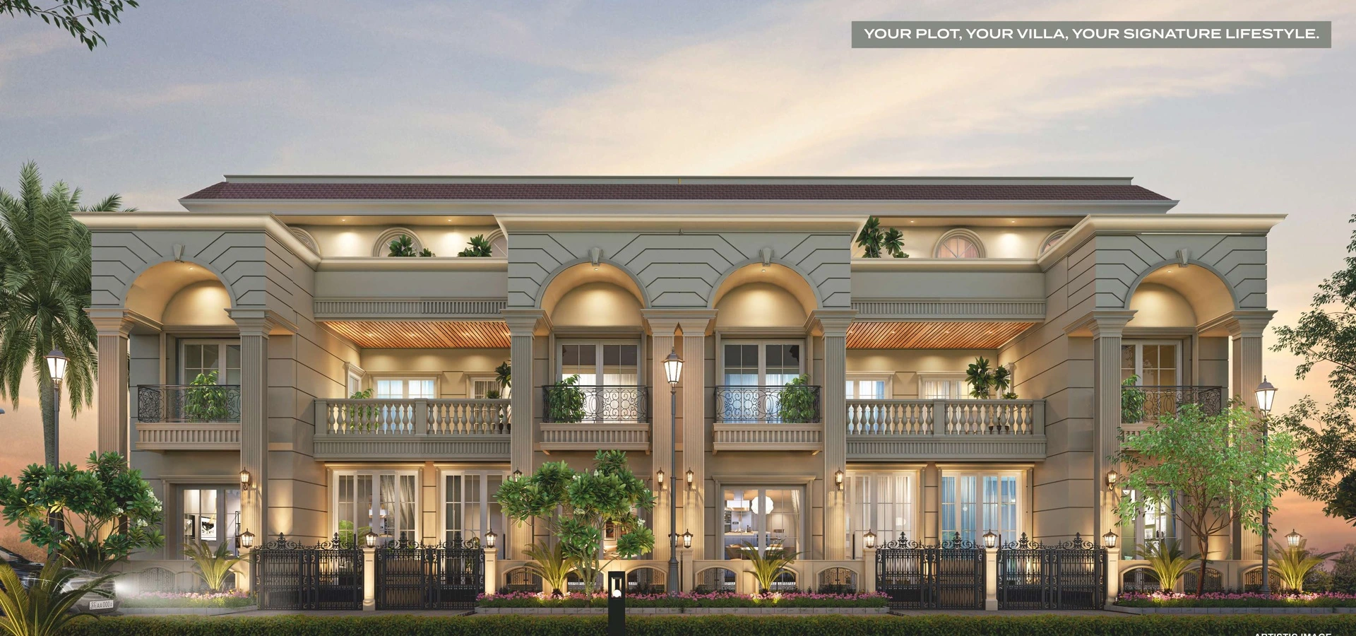 Sky Om City Luxury Villas and Modern Plotted Bungalows Elevation
